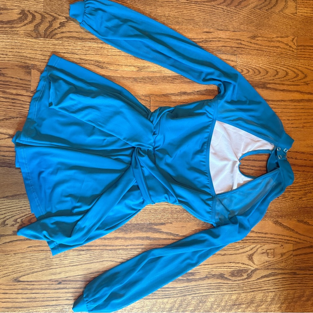 Teal Long Sleeve Romper Costume with Cutout